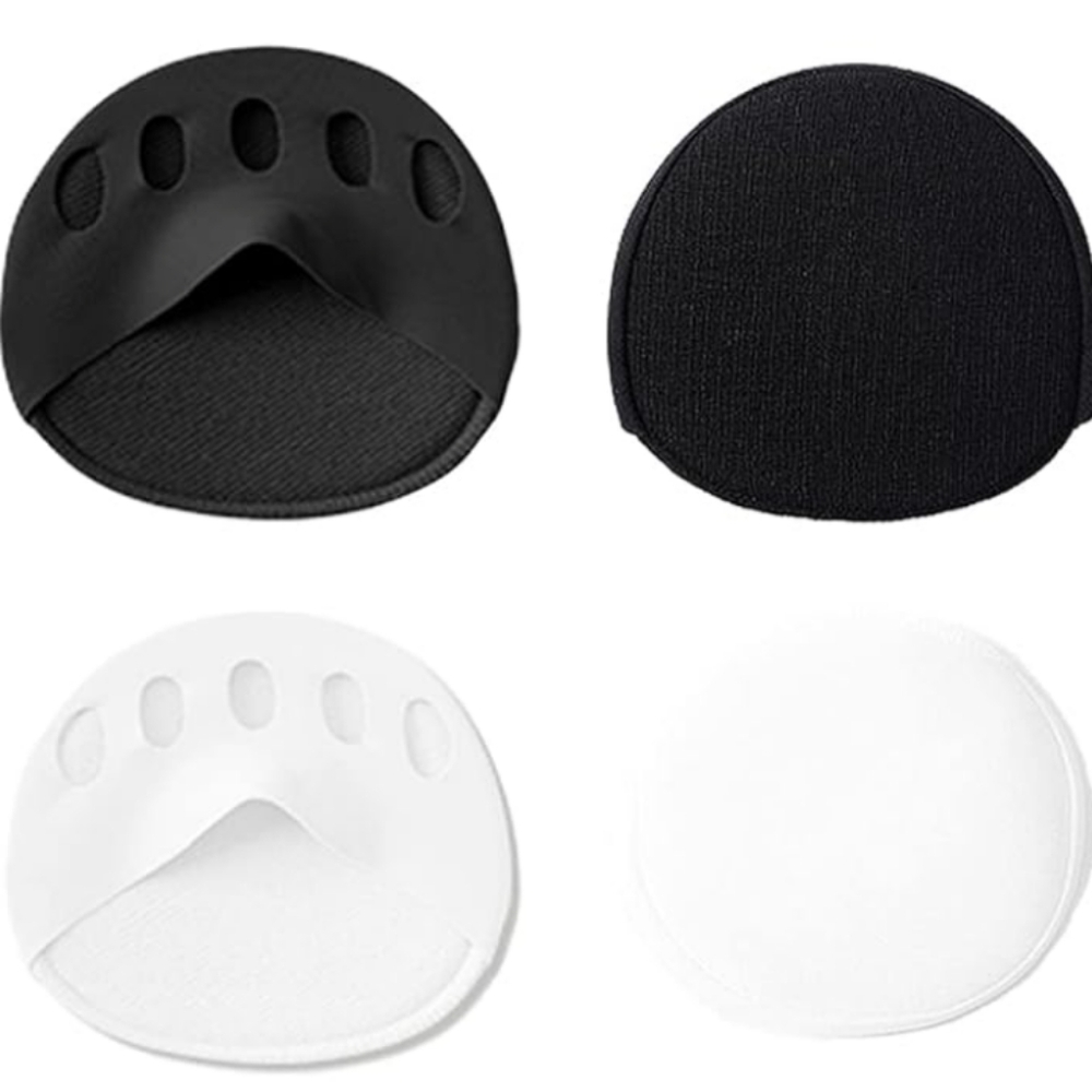 2 Pairs Black & White Invisible Soft Foot Pads Cusion Sox NWT